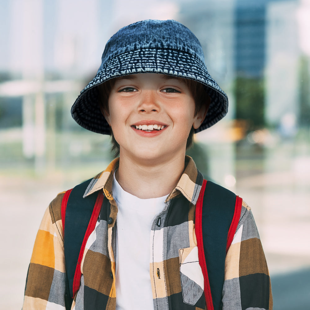 Toddler Boy Girl Cute Bucket Sun Hat Kids Summer Sun Protection Cotton Hats for 3-8 Years Old