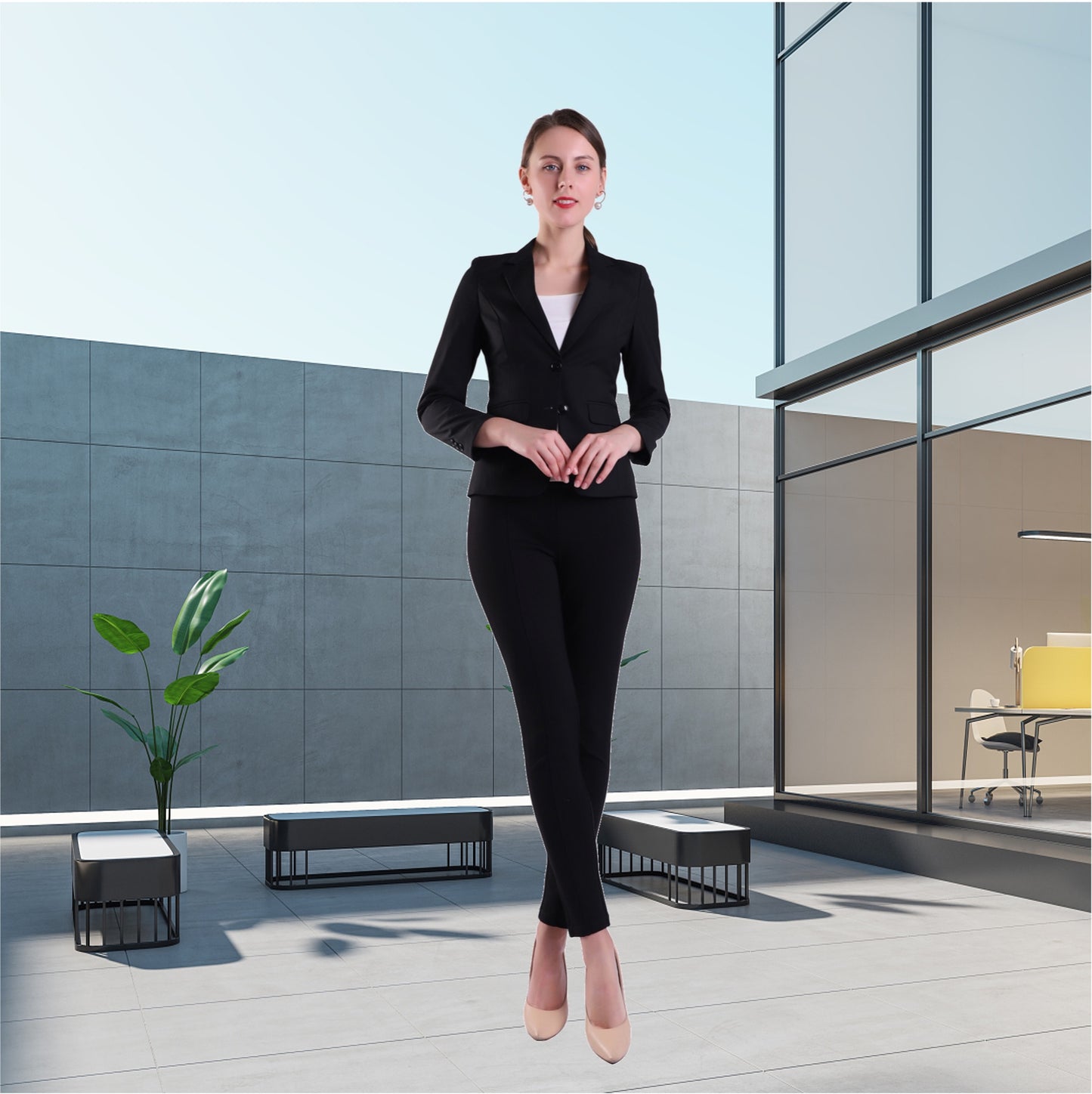 Women's Stretch Pull-on EASE into office Ponte Pant Legging Slim or Bootcut - All Day Comfort and Pinstripes