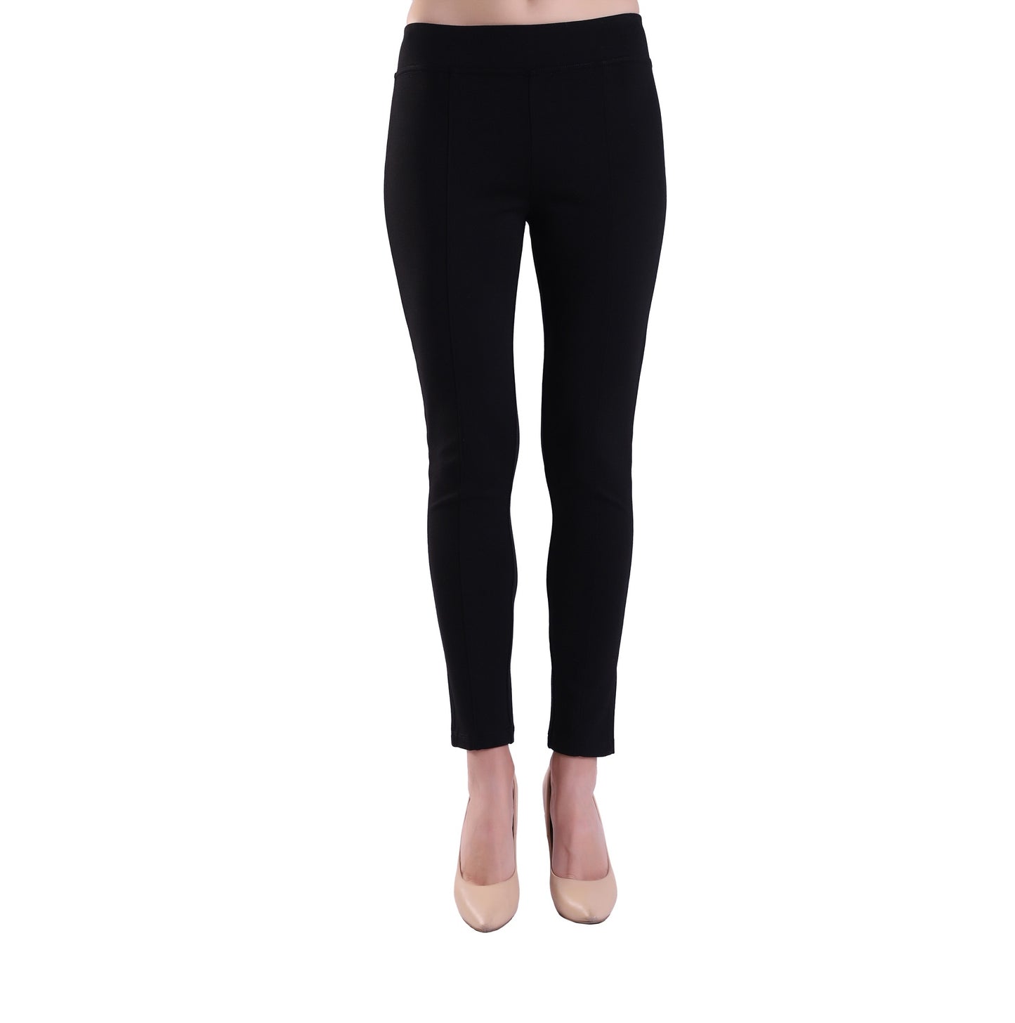 Women's Stretch Pull-on EASE into office Ponte Pant Legging Slim or Bootcut - All Day Comfort and Pinstripes