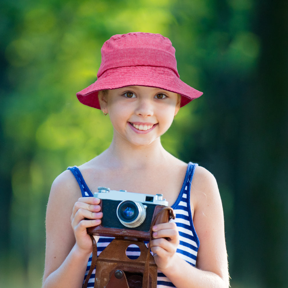 Toddler Boy Girl Cute Bucket Sun Hat Kids Summer Sun Protection Cotton Hats for 3-8 Years Old