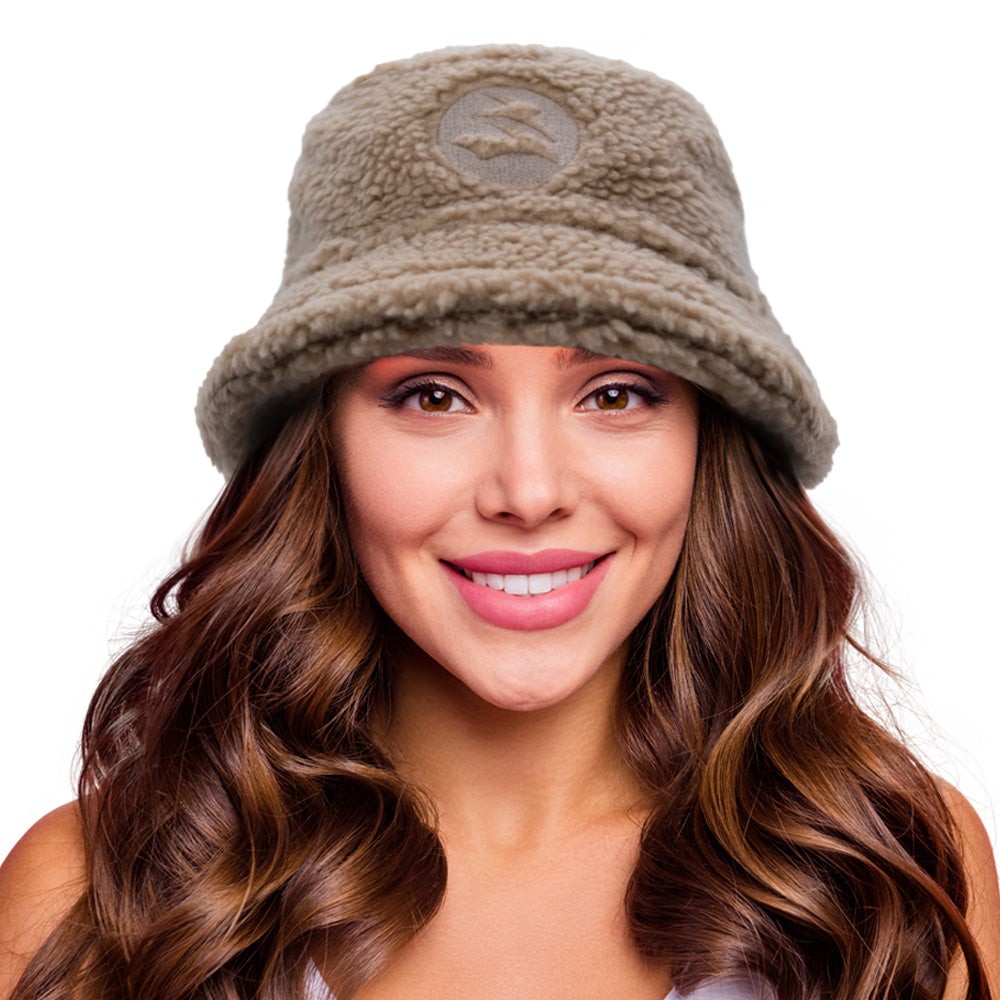 Womens Bucket Hat Fuzzy Faux Fur Sherpa Fisherman Cap