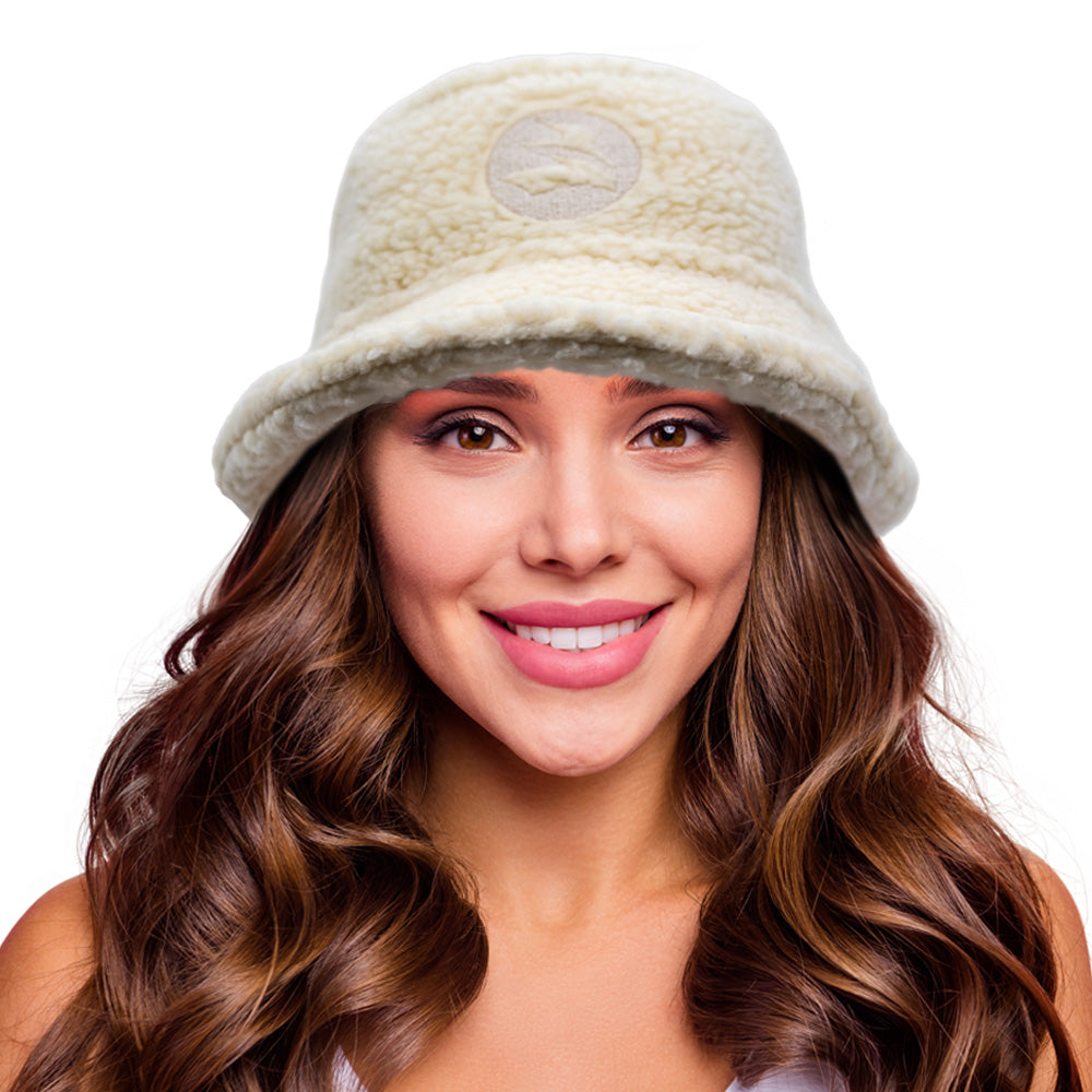 Womens Bucket Hat Fuzzy Faux Fur Sherpa Fisherman Cap