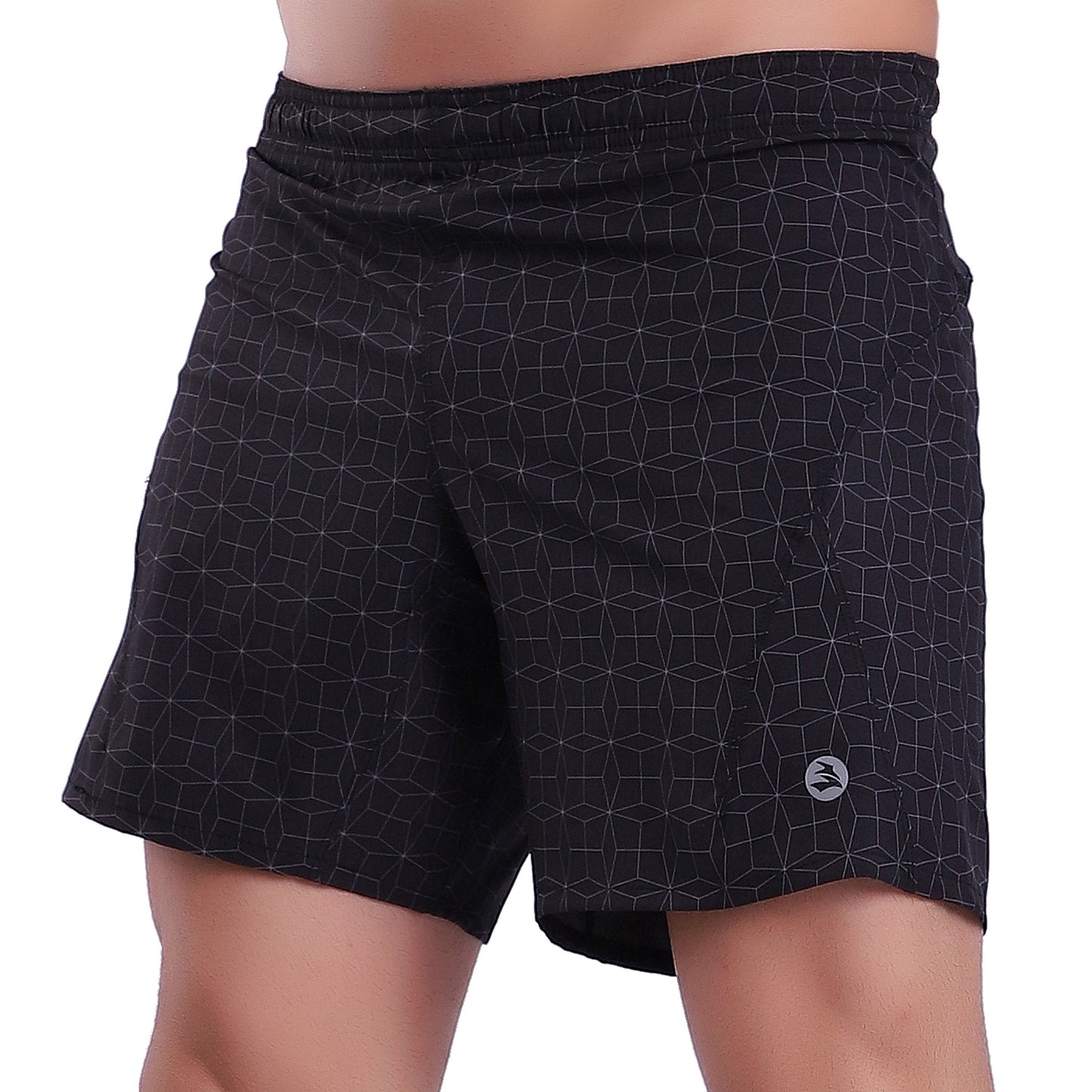 Men's Athletic Full Print Running Gym Workout Stretch Shorts