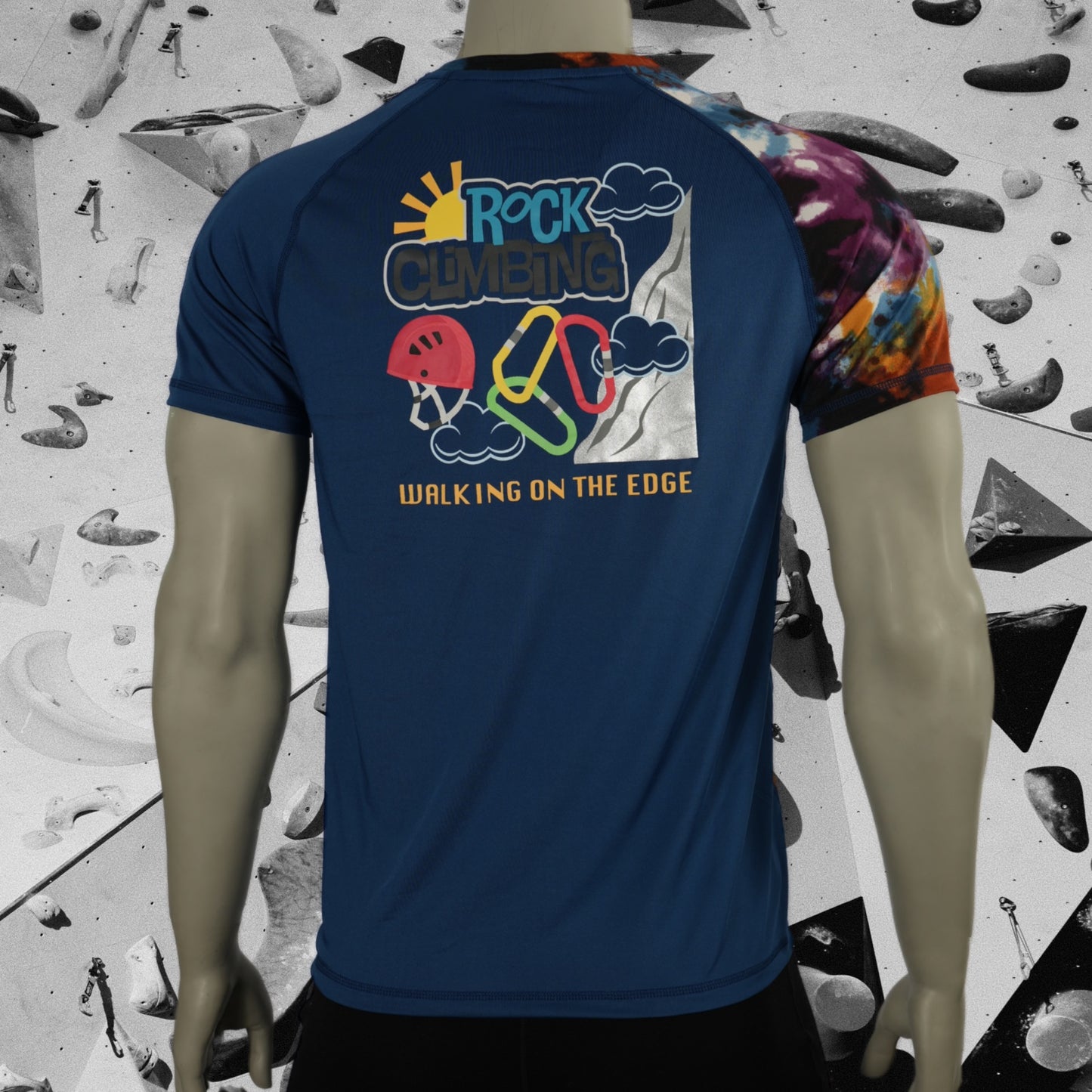 Men's Boys Rock Climbing Graffiti Printed Short Sleeve T-Shirt