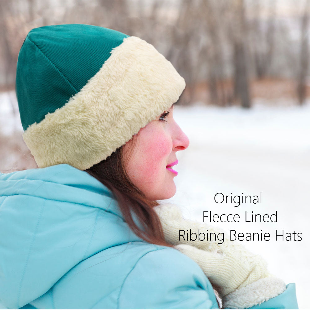 Warm Fuzzy Trimmed & Lined Cable Beanie Women Soft Chunky Hats Girls Stretch Winter Cap