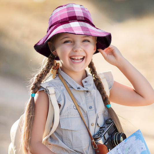 Toddler Boy Girl Cute Bucket Sun Hat Kids Summer Sun Protection Cotton Hats for 3-8 Years Old