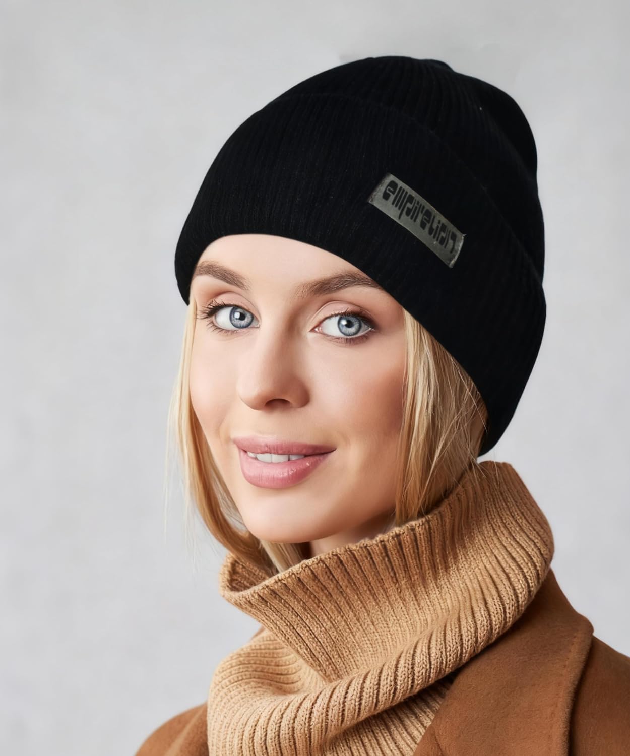 Warm Cuffed Beanie for Winter, 9 cm Extra-Warm Fold Wind-Resistant Hats