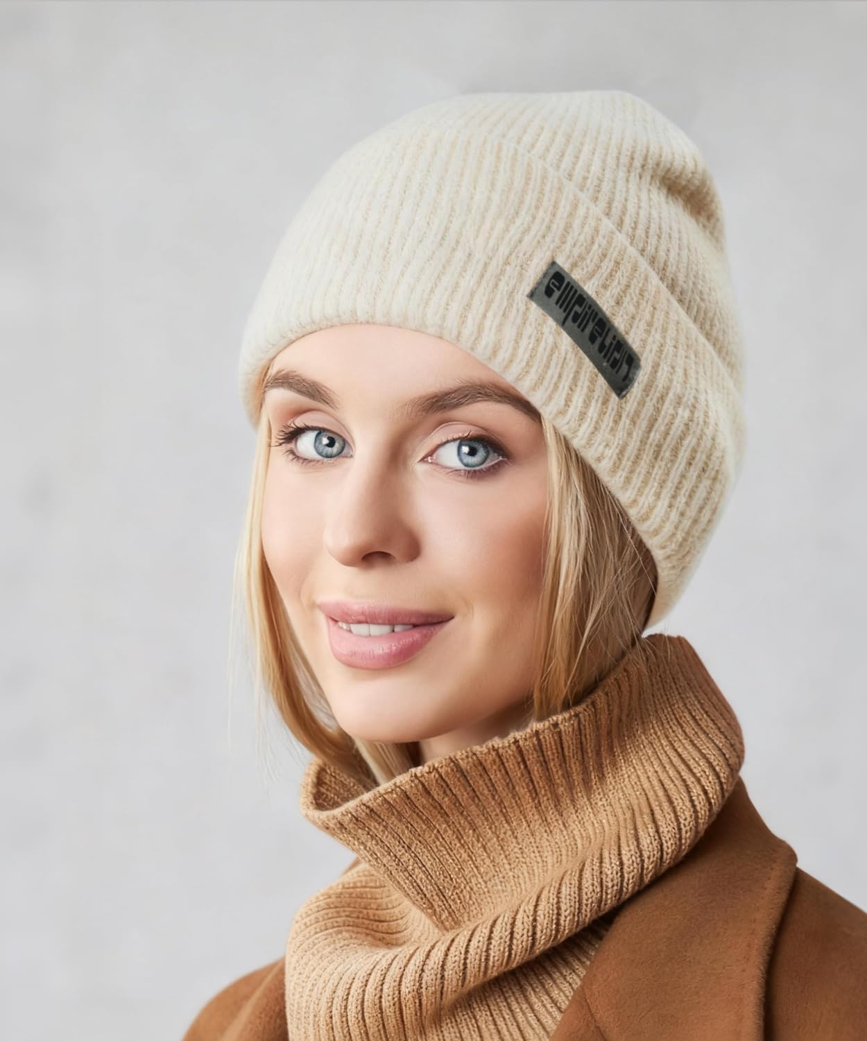 Warm Cuffed Beanie for Winter, 9 cm Extra-Warm Fold Wind-Resistant Hats