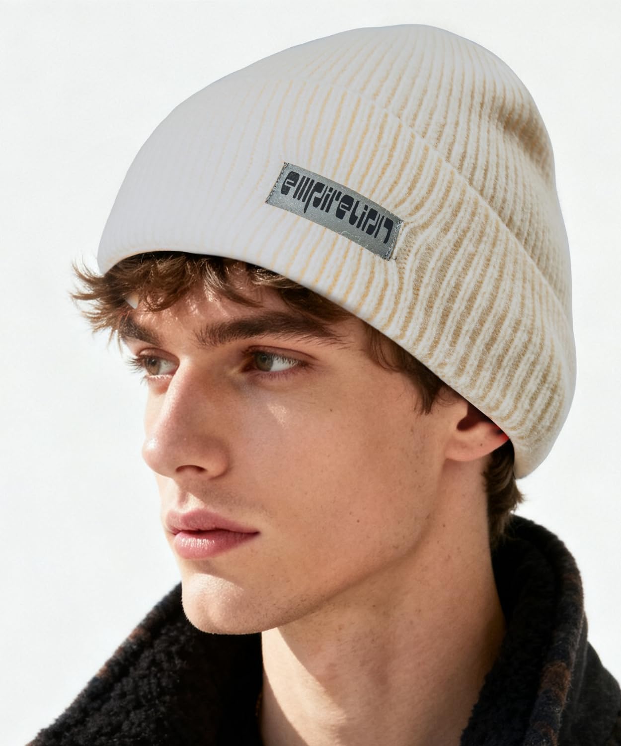 Warm Cuffed Beanie for Winter, 9 cm Extra-Warm Fold Wind-Resistant Hats