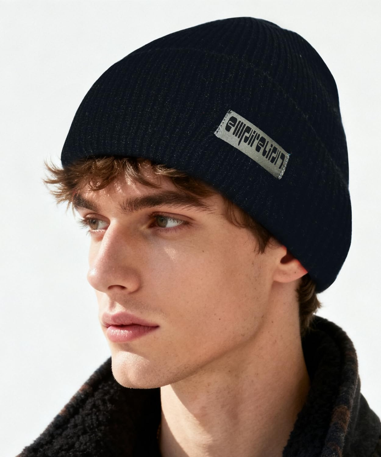 Warm Cuffed Beanie for Winter, 9 cm Extra-Warm Fold Wind-Resistant Hats