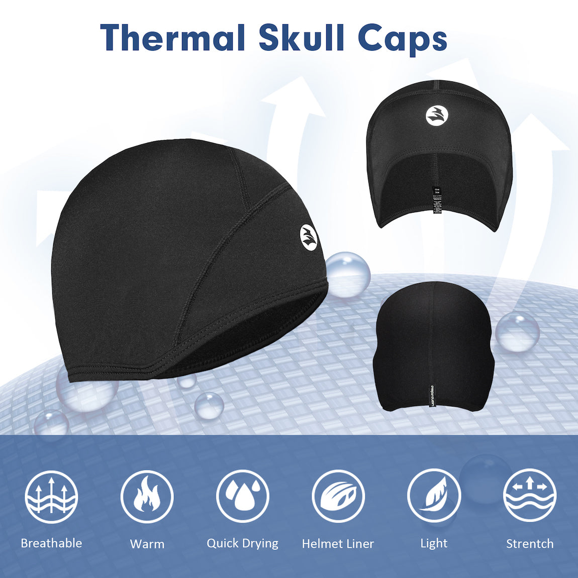 Kids Thermal Helmet Liner Thin Skull Cover Ears Beanie Child Running Hats