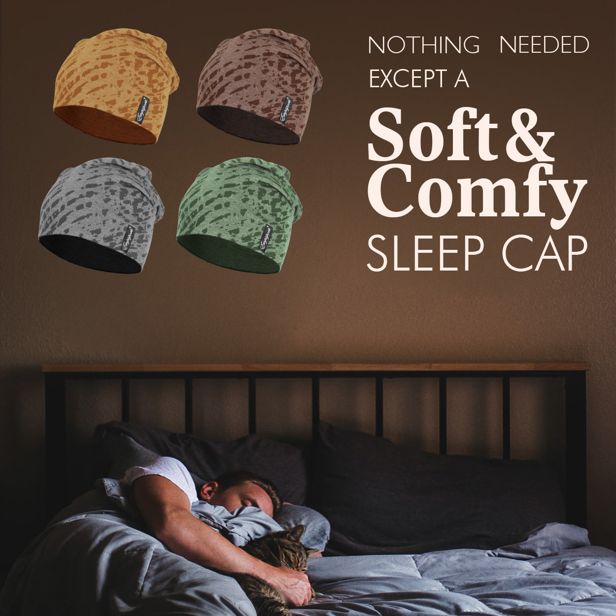 Soft Fashion Lightweight Beanies Hats, Cooling Running Skull Cap Helmet Liner Sleep Caps