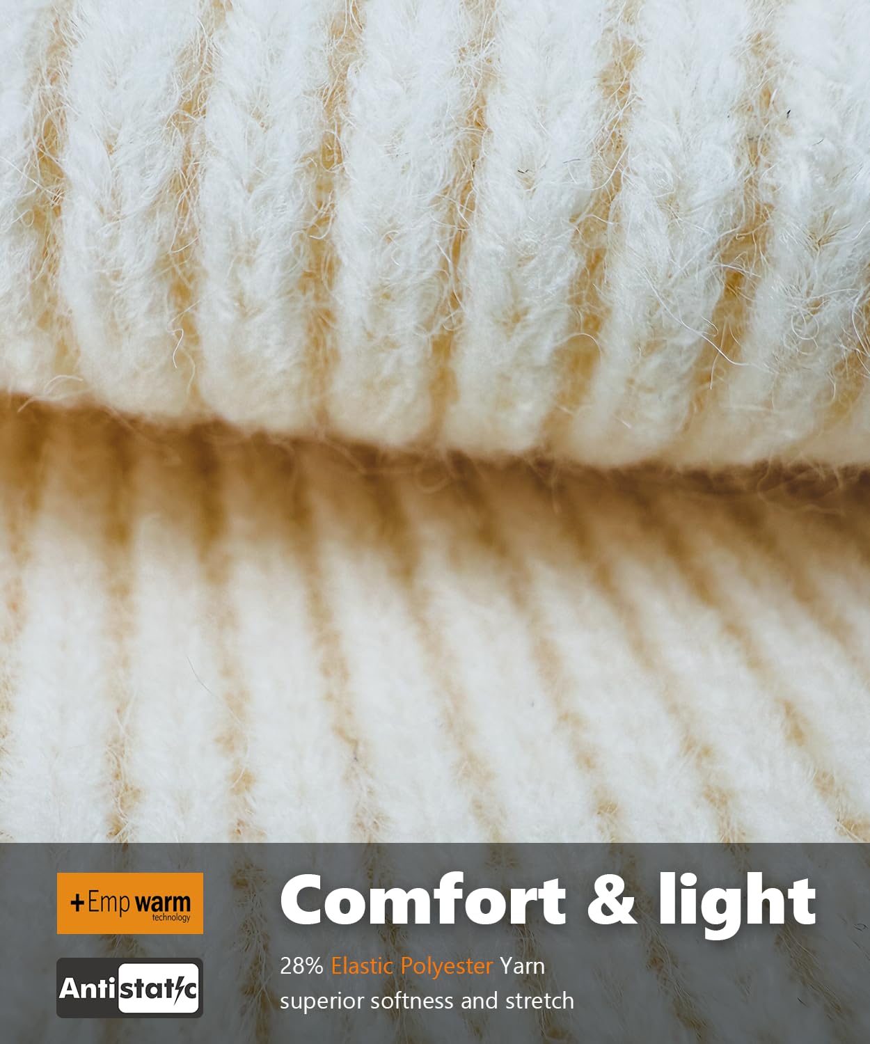 Warm Cuffed Beanie for Winter, 9 cm Extra-Warm Fold Wind-Resistant Hats