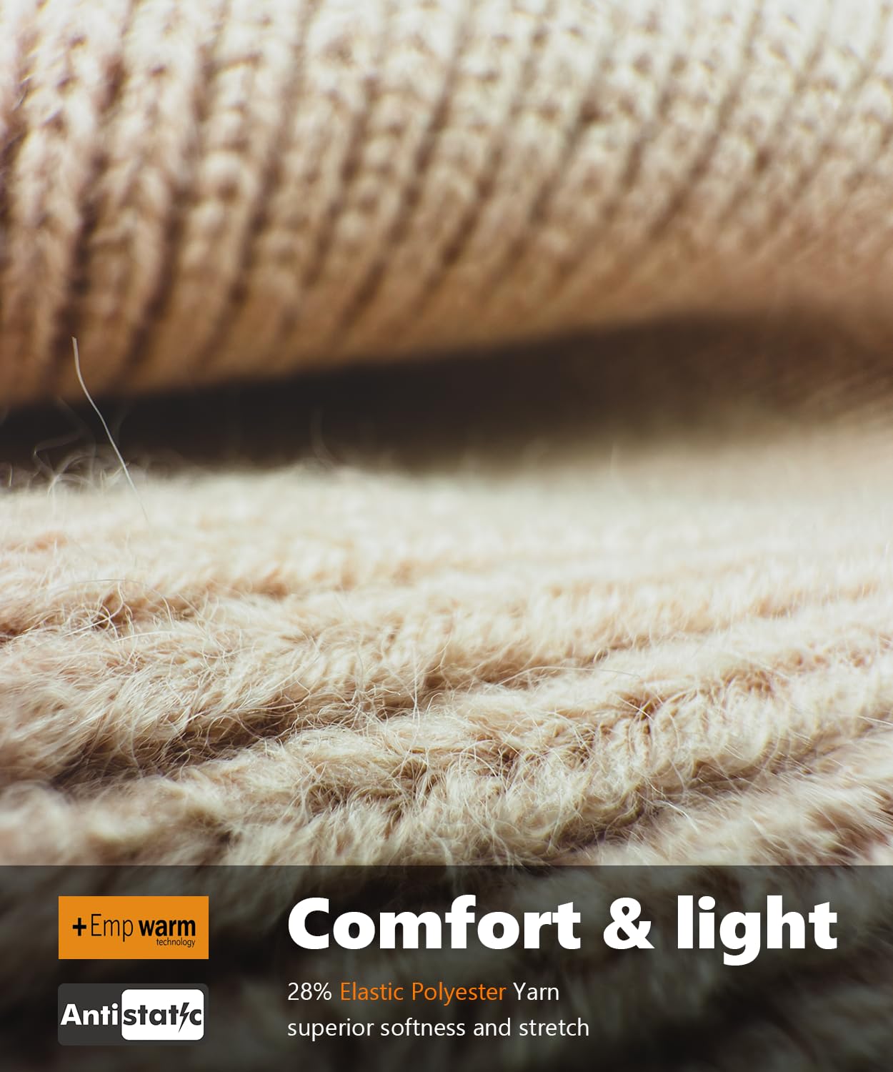 Warm Cuffed Beanie for Winter, 9 cm Extra-Warm Fold Wind-Resistant Hats