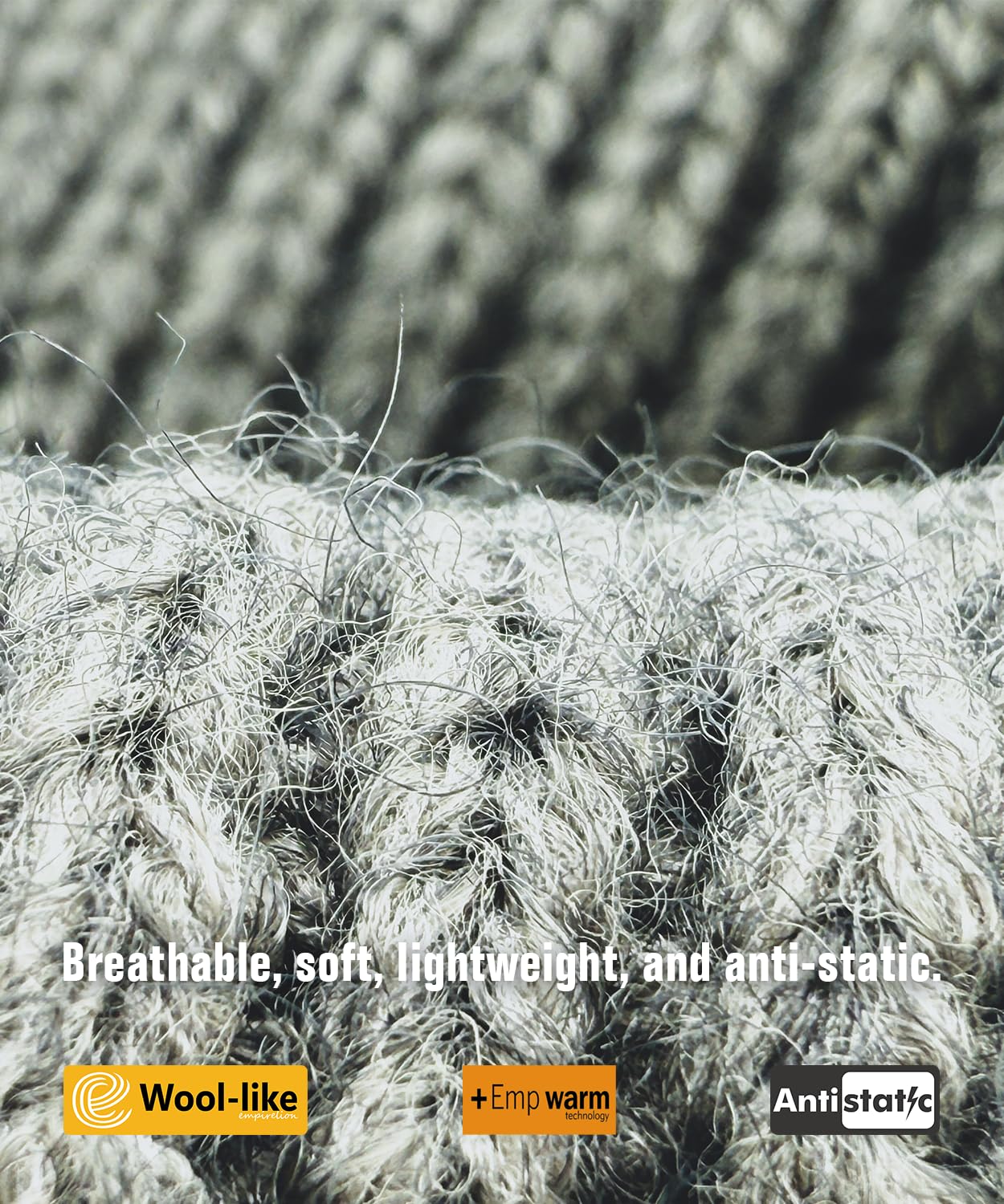 Wool-Like Cuff Beanie, Thick Thermal Knit Warm Winter Hats,Soft Stretch Outdoor Cap