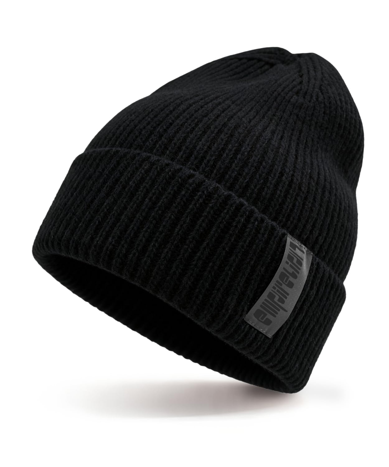 Wool-Like Cuff Beanie, Thick Thermal Knit Warm Winter Hats,Soft Stretch Outdoor Cap