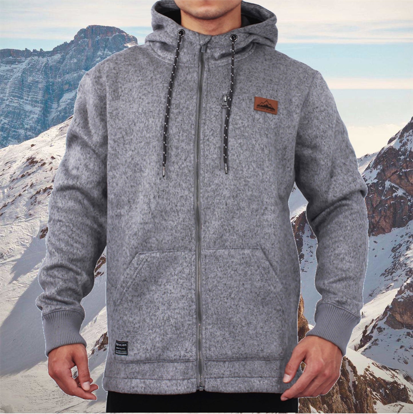 Men's Zip Thru Warm Cosy Thermal Climbing Hiking Heavy Sweatshirt