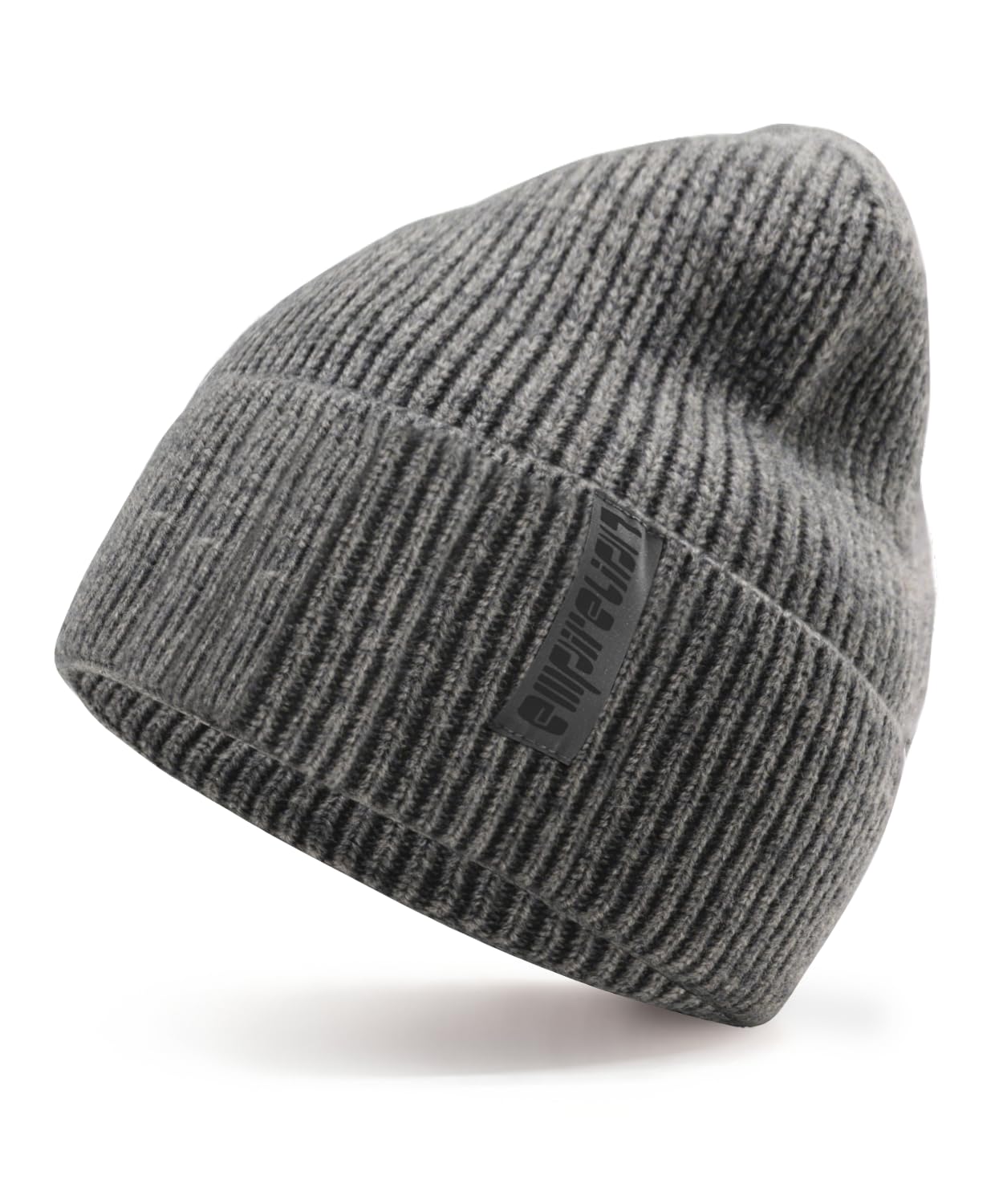 Wool-Like Cuff Beanie, Thick Thermal Knit Warm Winter Hats,Soft Stretch Outdoor Cap