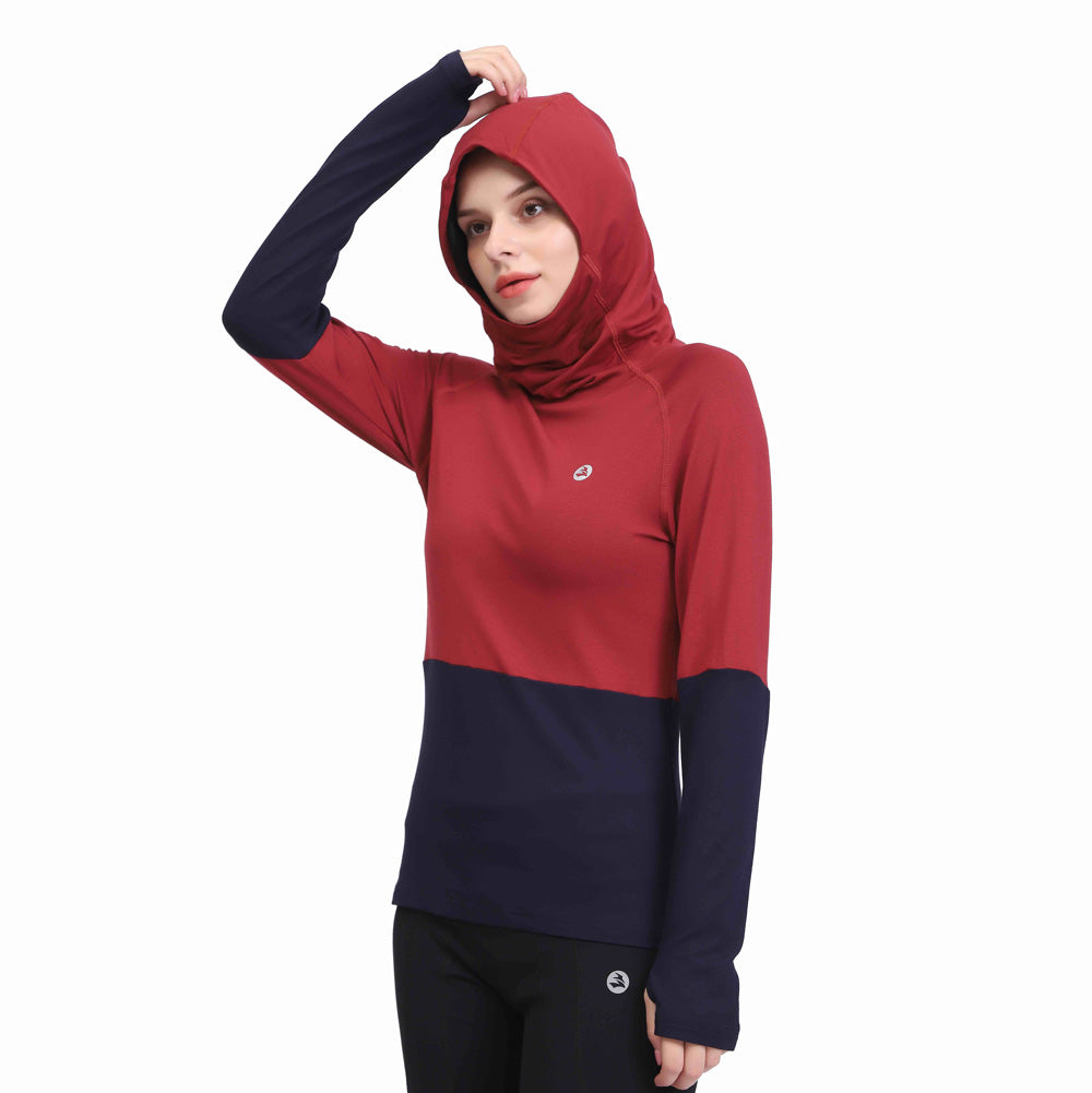 Women's Yoga Running Long Sleeves Thin Turtleneck Hoodies Pullover