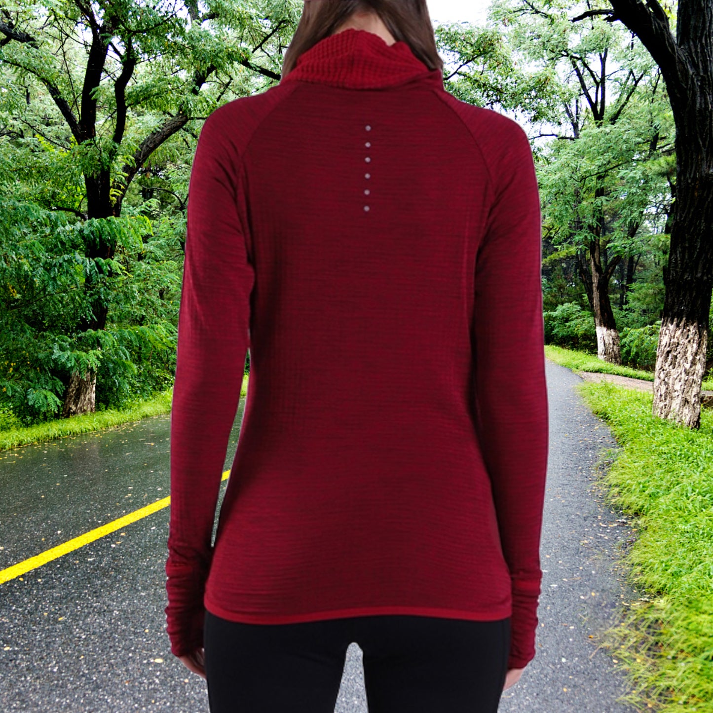 Women's Pullover Recycled Thermal Fleece Athletic Long Sleeve Running Top