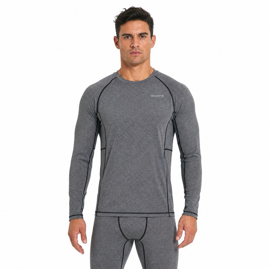 Mens Thermal Underwear Long Johns Base Layer Inner Fleece Top Bottom 2 Pieces Sets