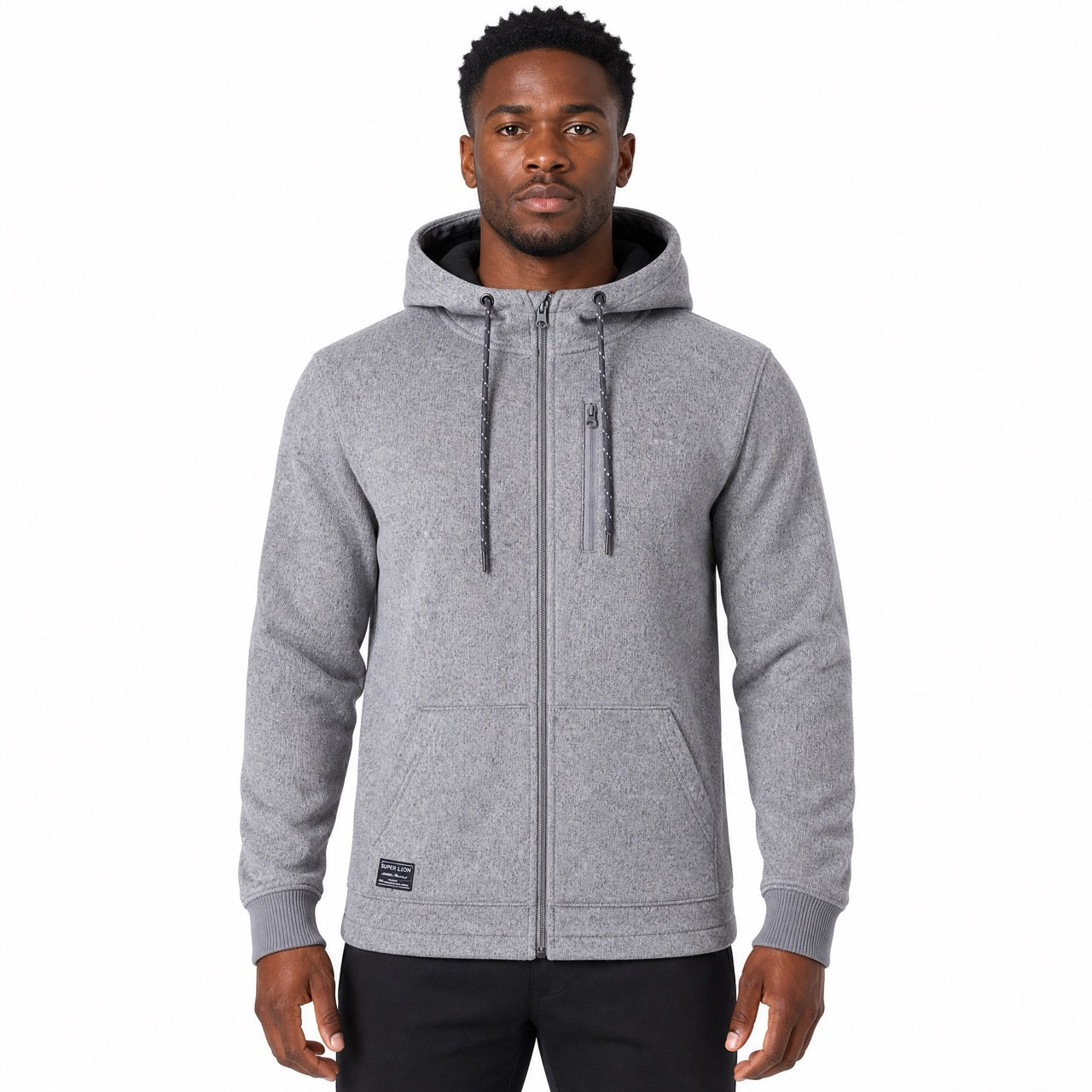 Men's Zip Thru Warm Cosy Thermal Climbing Hiking Heavy Sweatshirt