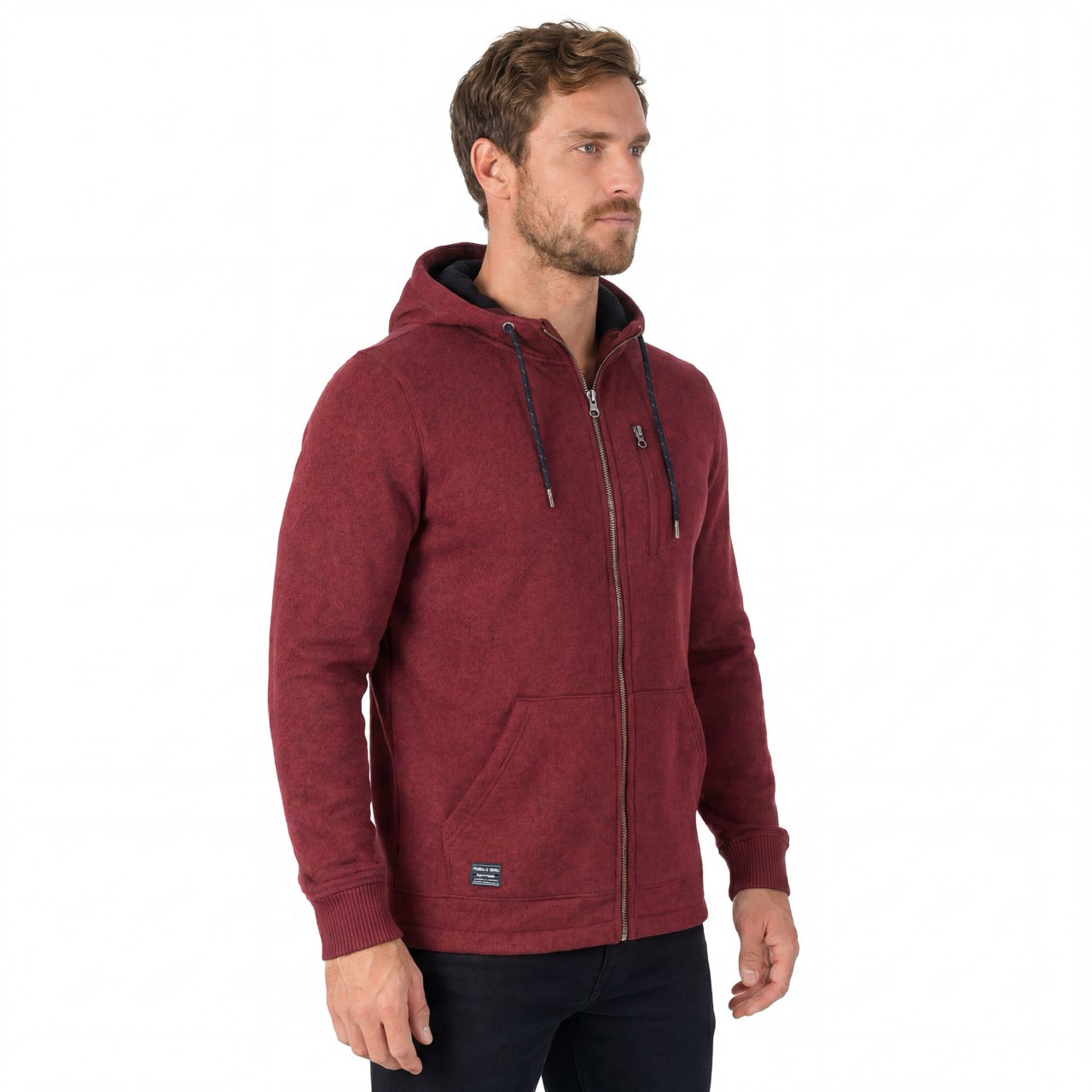 Men's Zip Thru Warm Cosy Thermal Climbing Hiking Heavy Sweatshirt