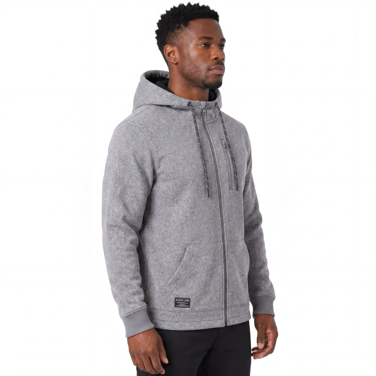 Men's Zip Thru Warm Cosy Thermal Climbing Hiking Heavy Sweatshirt