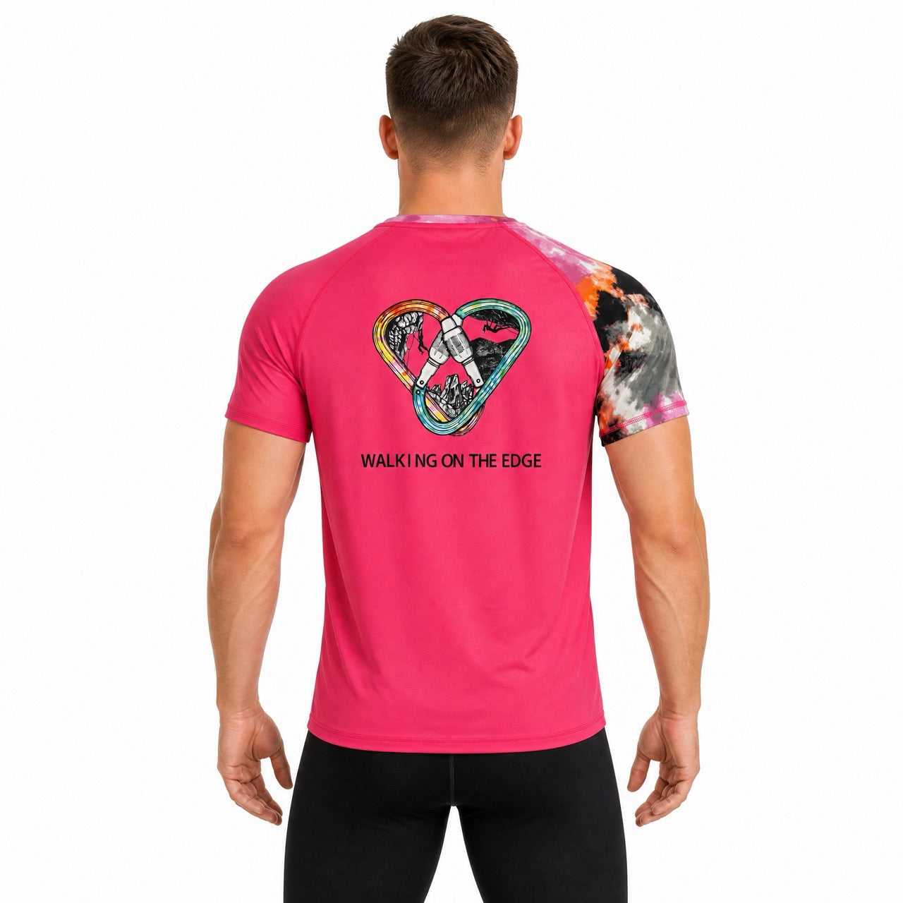 Men's Boys Rock Climbing Graffiti Printed Short Sleeve T-Shirt