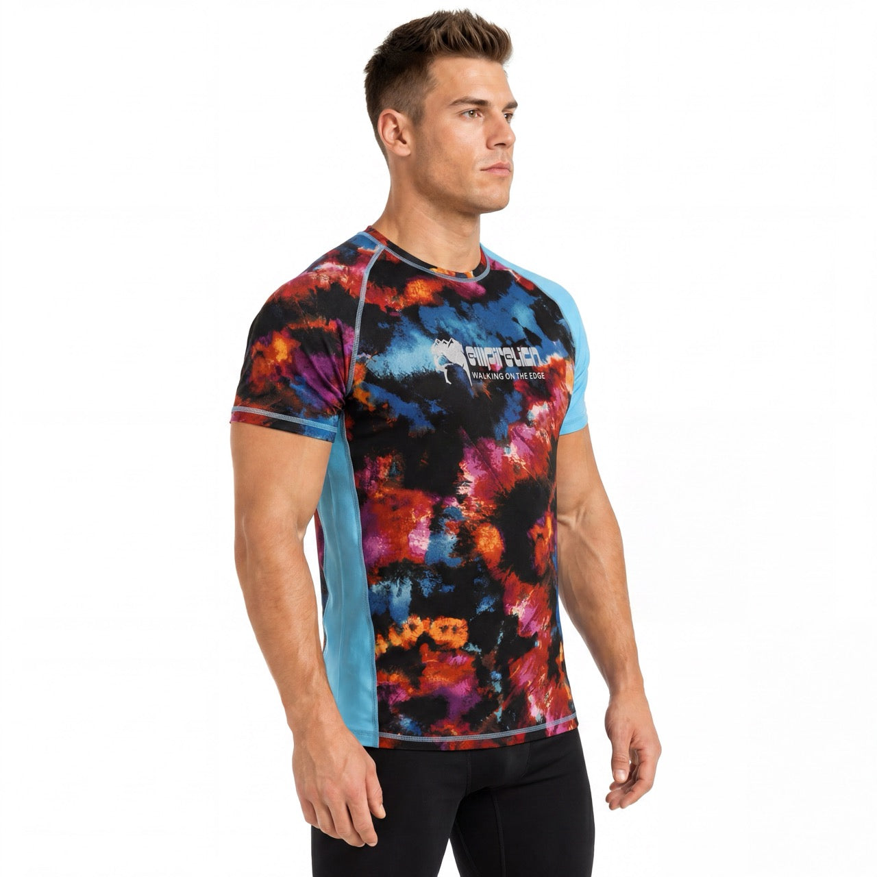 Men's Boys Rock Climbing Graffiti Printed Short Sleeve T-Shirt
