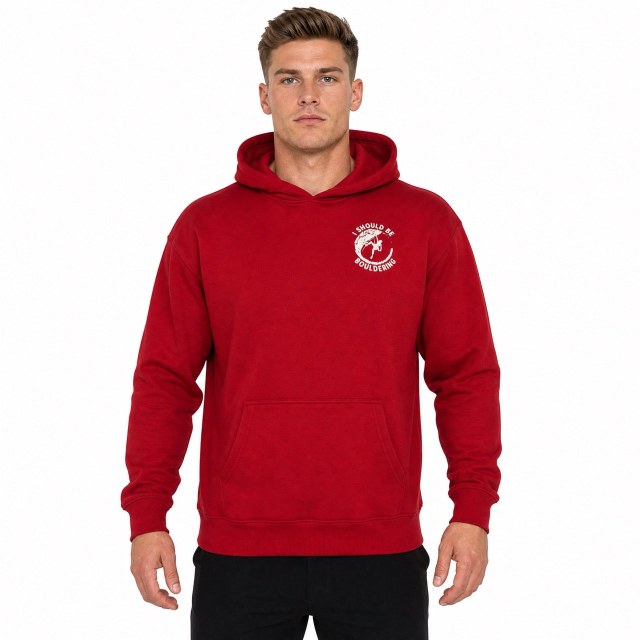 Men's Boys Rock Climbing Printed Over Shoulder Hoodie