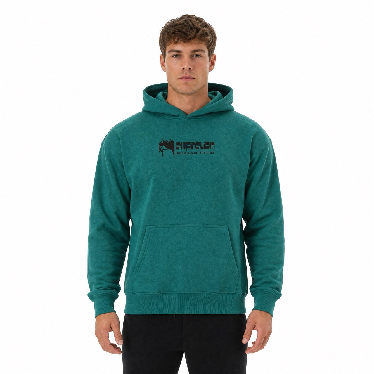 Men's Boys Rock Climbing Printed Over Shoulder Hoodie