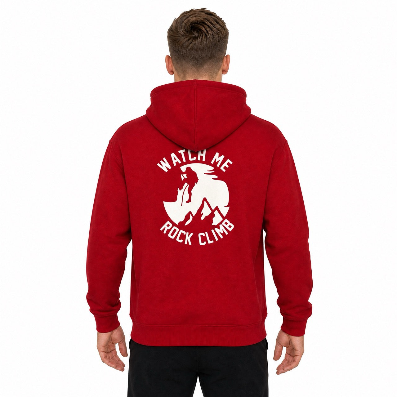 Men's Boys Rock Climbing Printed Over Shoulder Hoodie