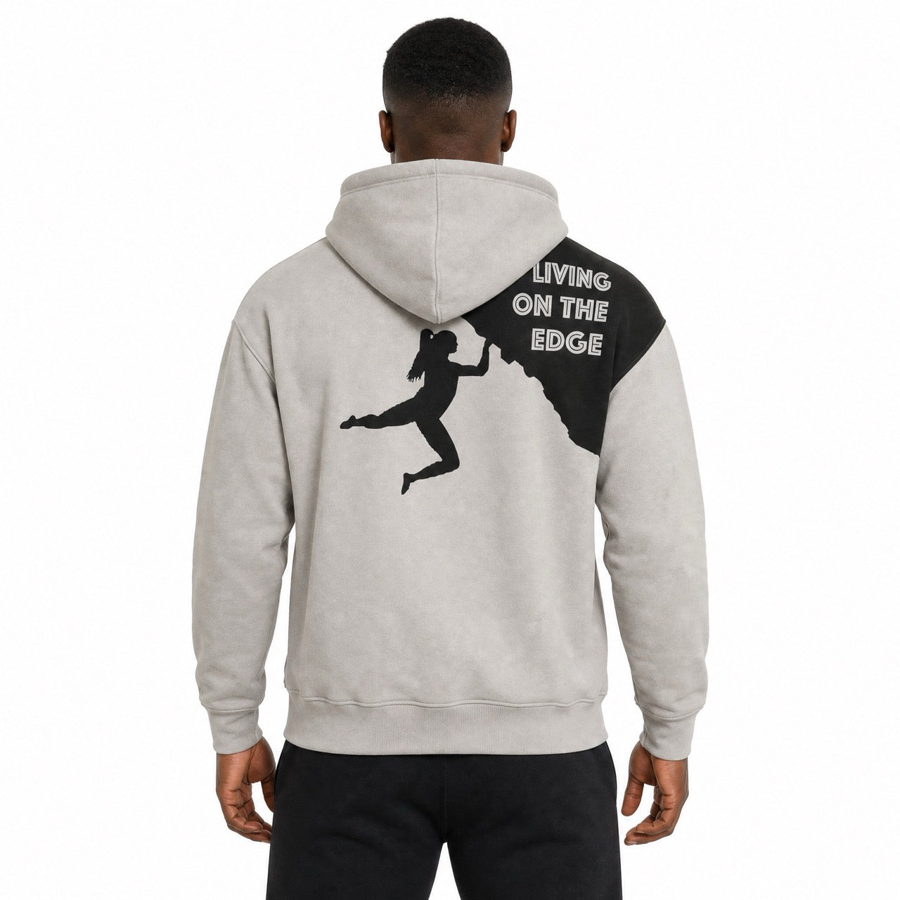 Men's Boys Rock Climbing Printed Over Shoulder Hoodie