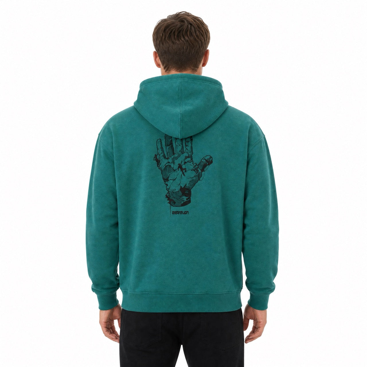 Men's Boys Rock Climbing Printed Over Shoulder Hoodie