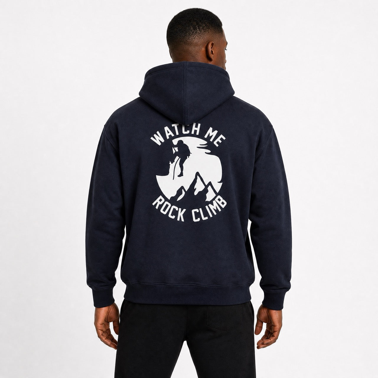 Men's Boys Rock Climbing Printed Over Shoulder Hoodie