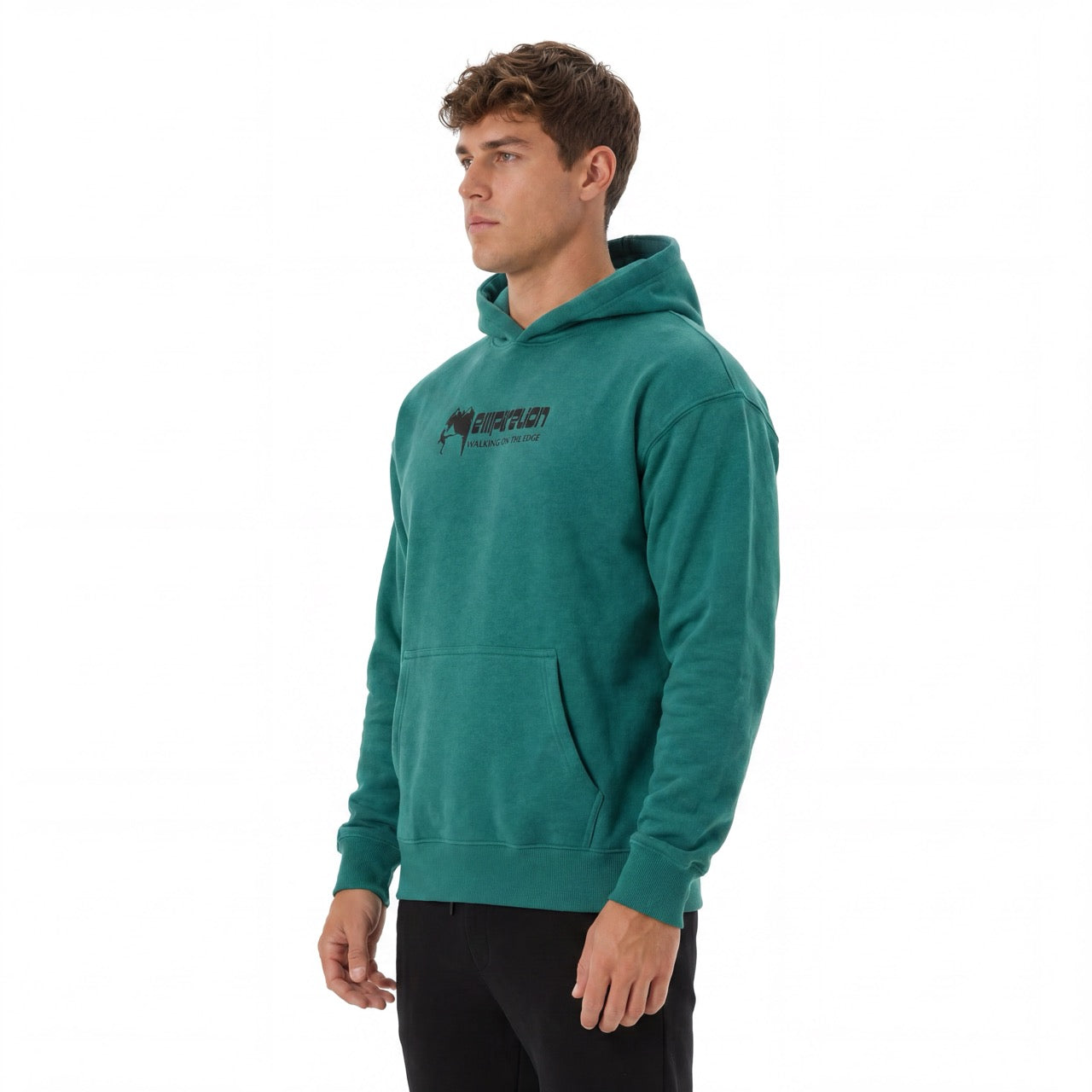 Men's Boys Rock Climbing Printed Over Shoulder Hoodie