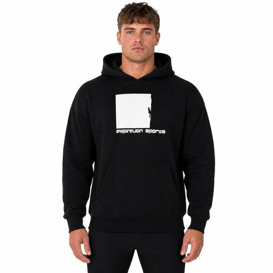 Men's Boys Rock Climbing Printed Over Shoulder Hoodie