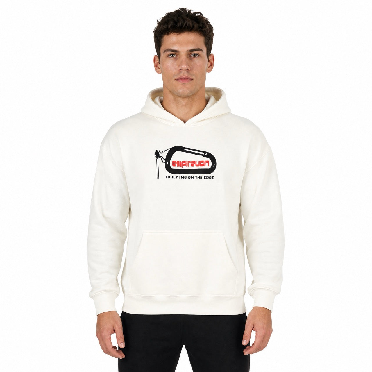 Men's Boys Rock Climbing Printed Over Shoulder Hoodie