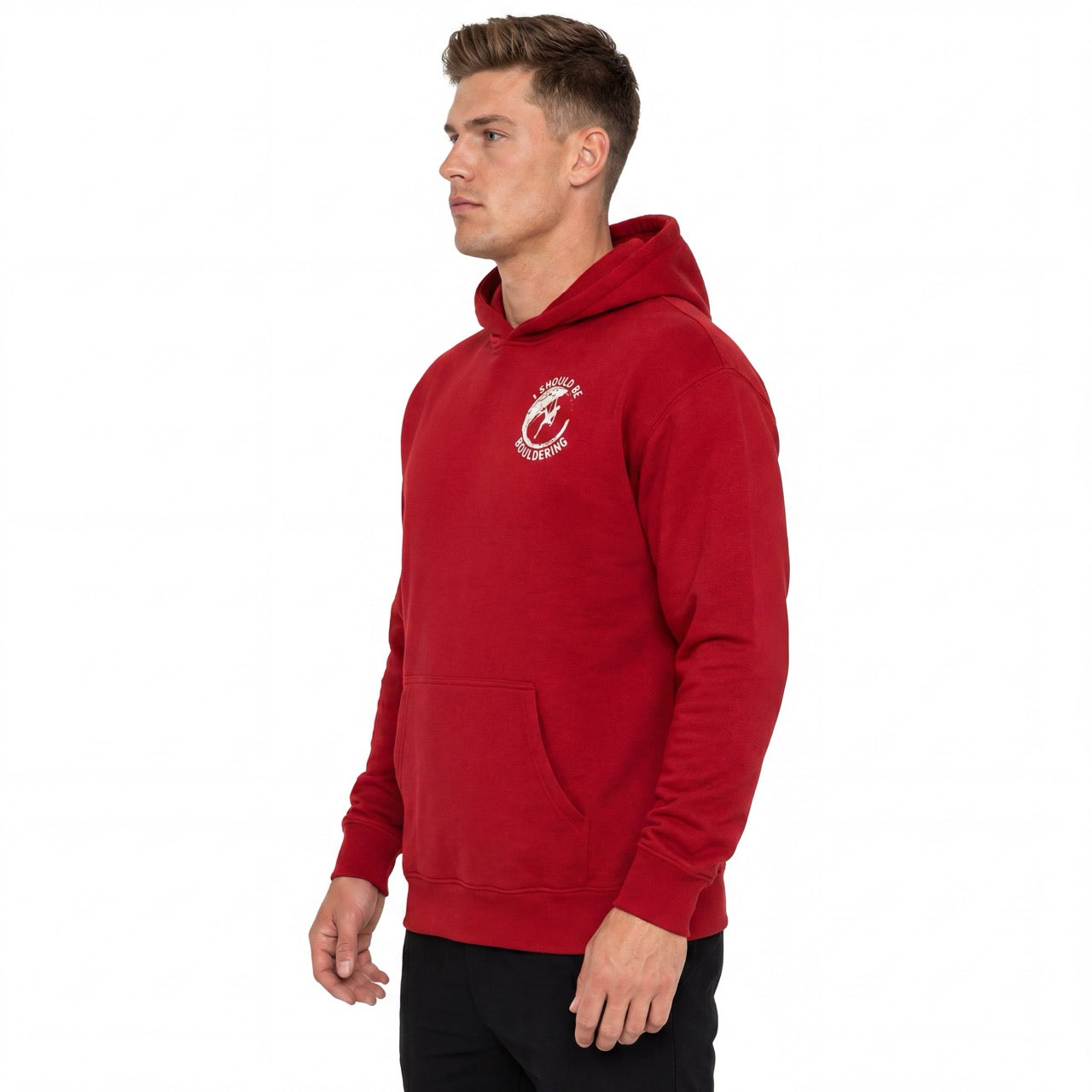 Men's Boys Rock Climbing Printed Over Shoulder Hoodie