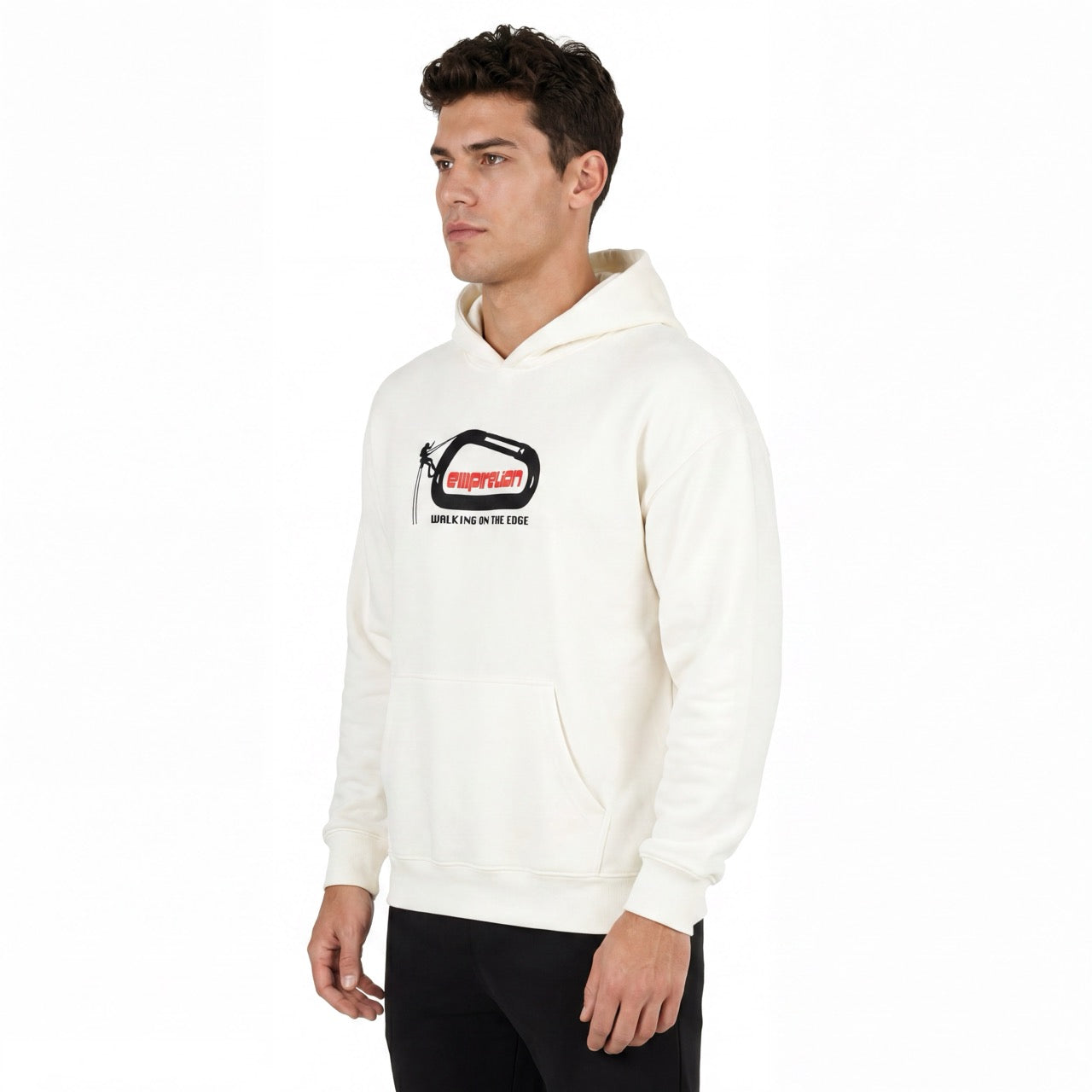 Men's Boys Rock Climbing Printed Over Shoulder Hoodie