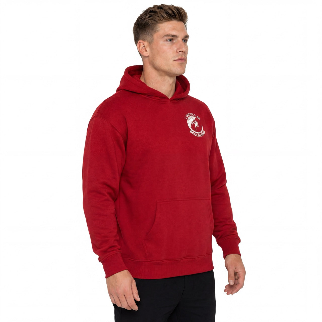 Men's Boys Rock Climbing Printed Over Shoulder Hoodie