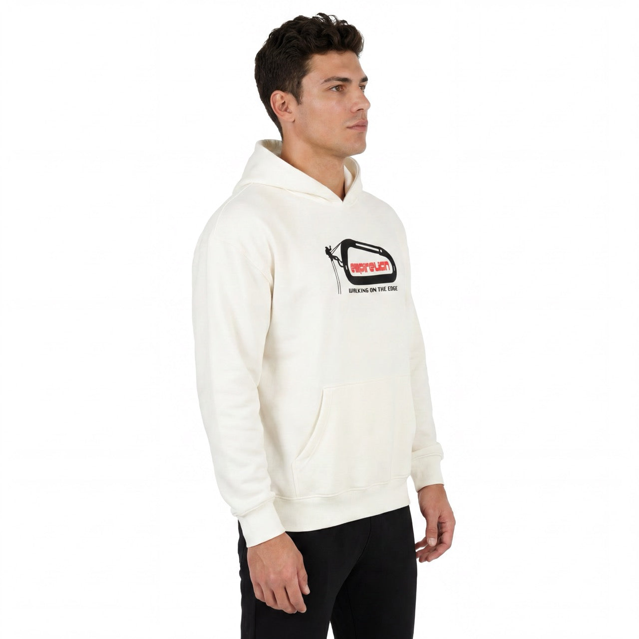 Men's Boys Rock Climbing Printed Over Shoulder Hoodie