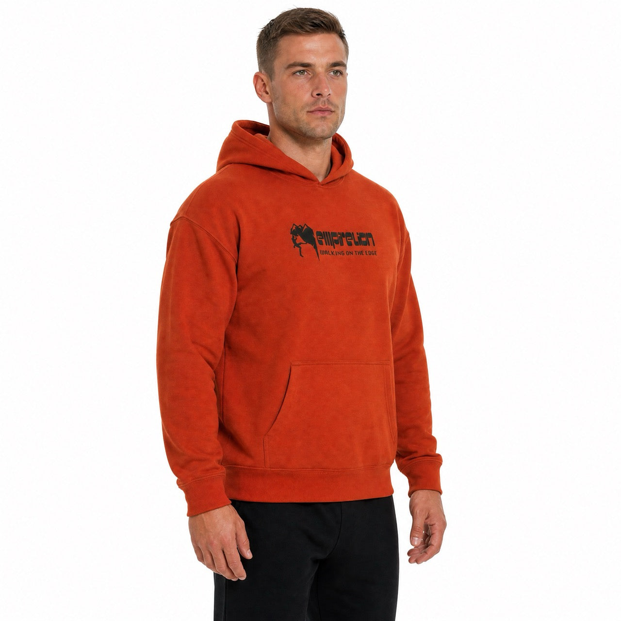 Men's Boys Rock Climbing Printed Over Shoulder Hoodie