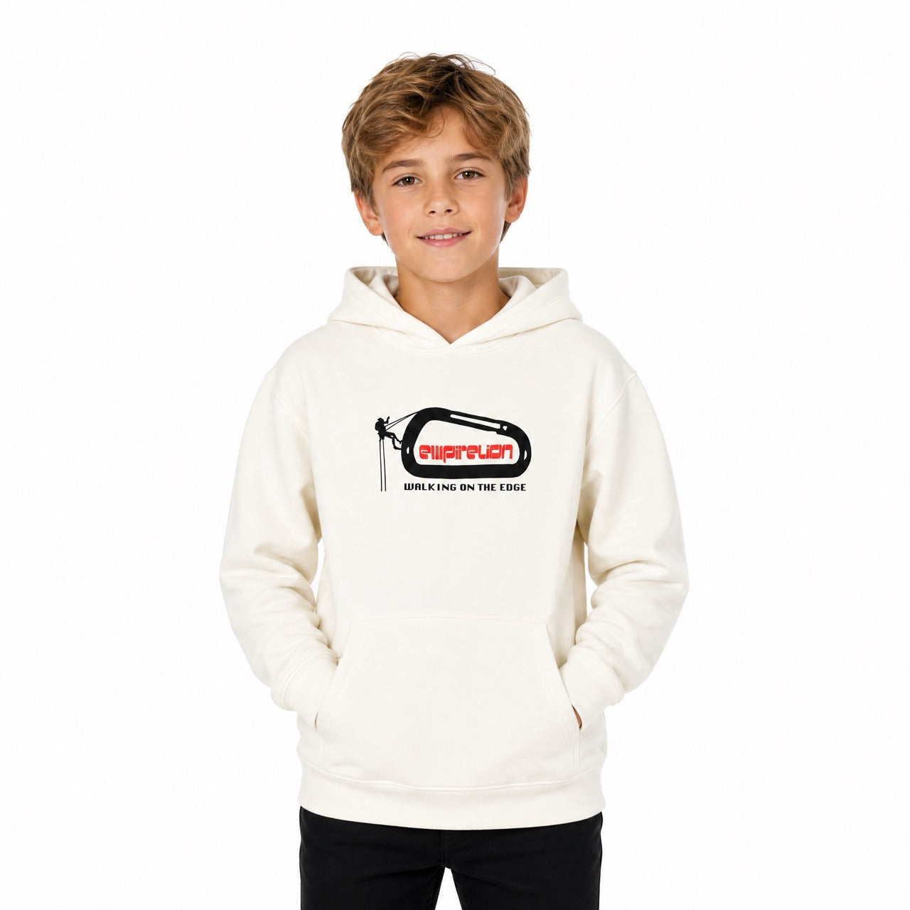 Boys Rock Climbing Printed Over Shoulder Hoodie