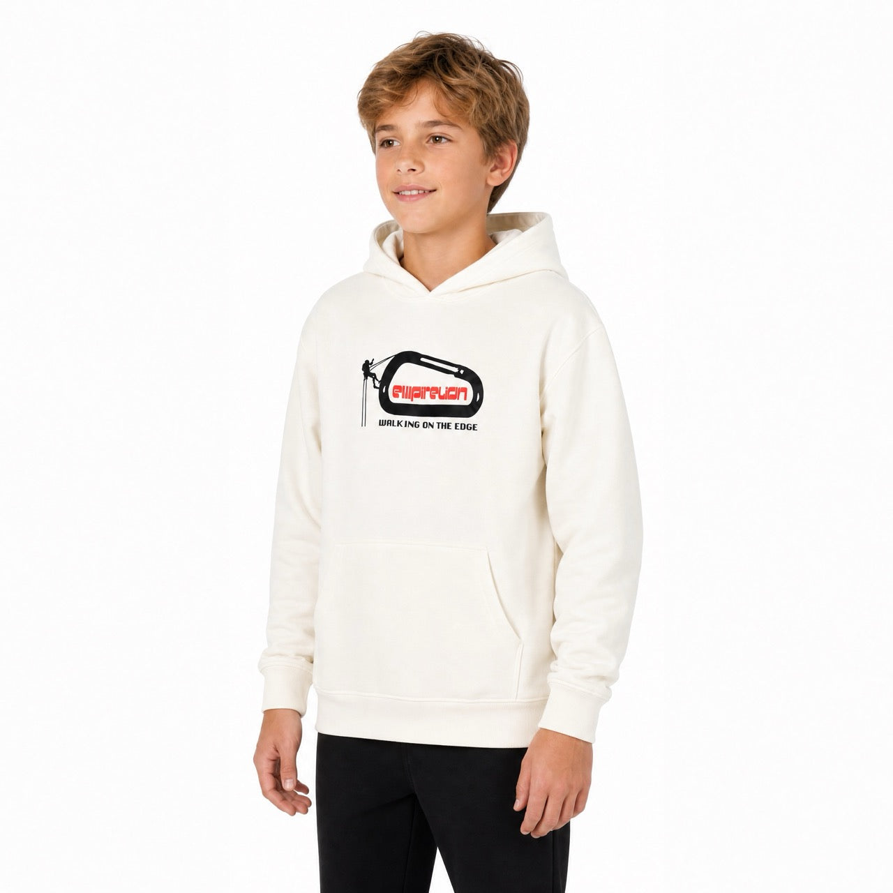 Boys Rock Climbing Printed Over Shoulder Hoodie