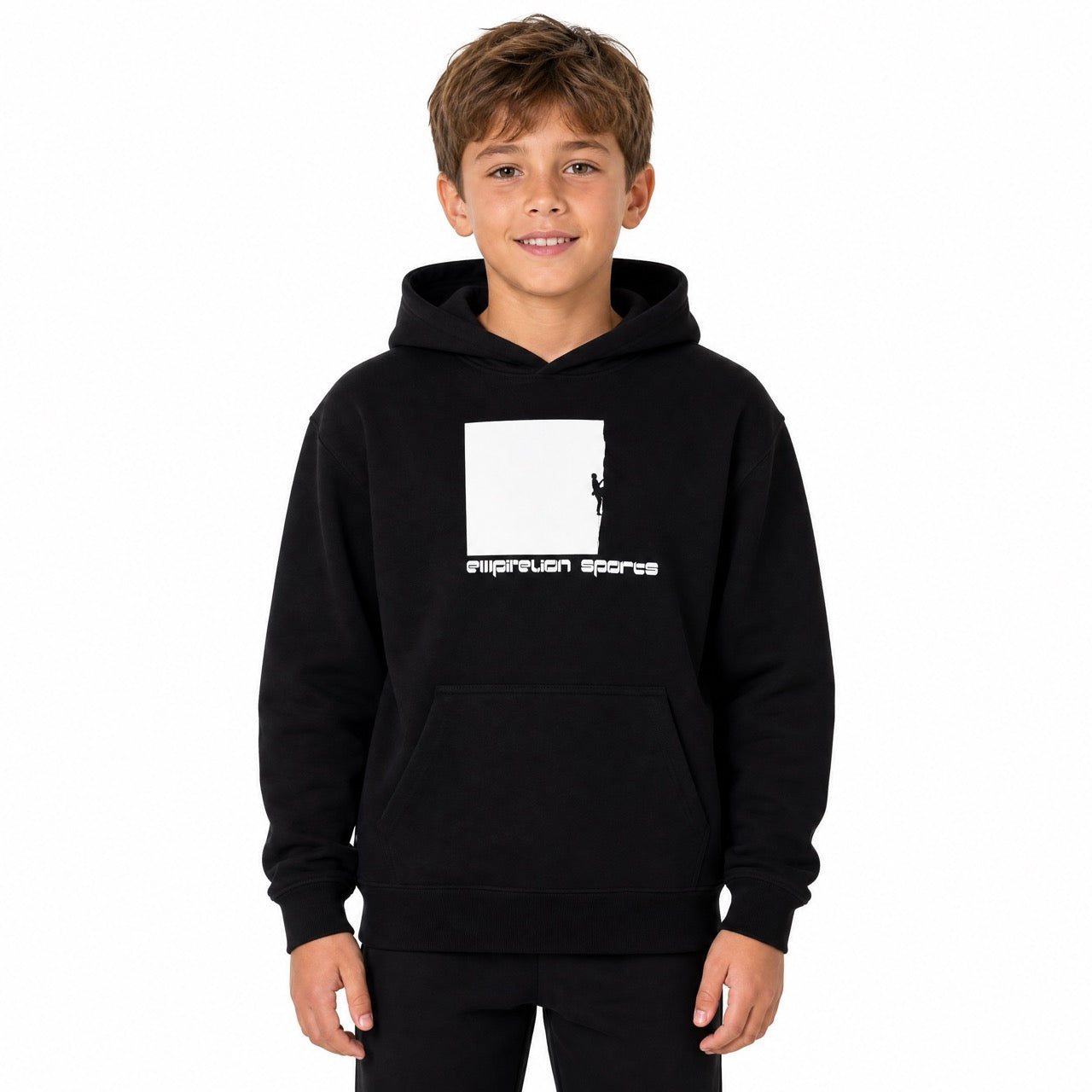 Boys Rock Climbing Printed Over Shoulder Hoodie