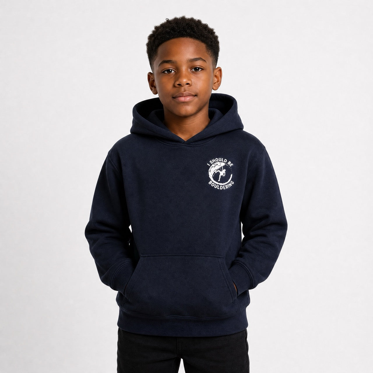 Boys Rock Climbing Printed Over Shoulder Hoodie