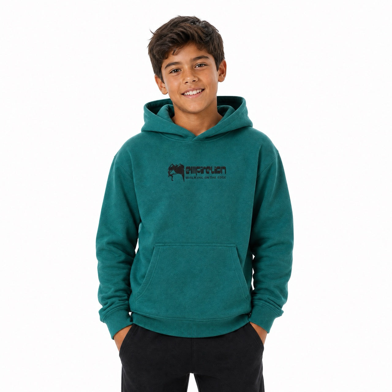 Boys Rock Climbing Printed Over Shoulder Hoodie