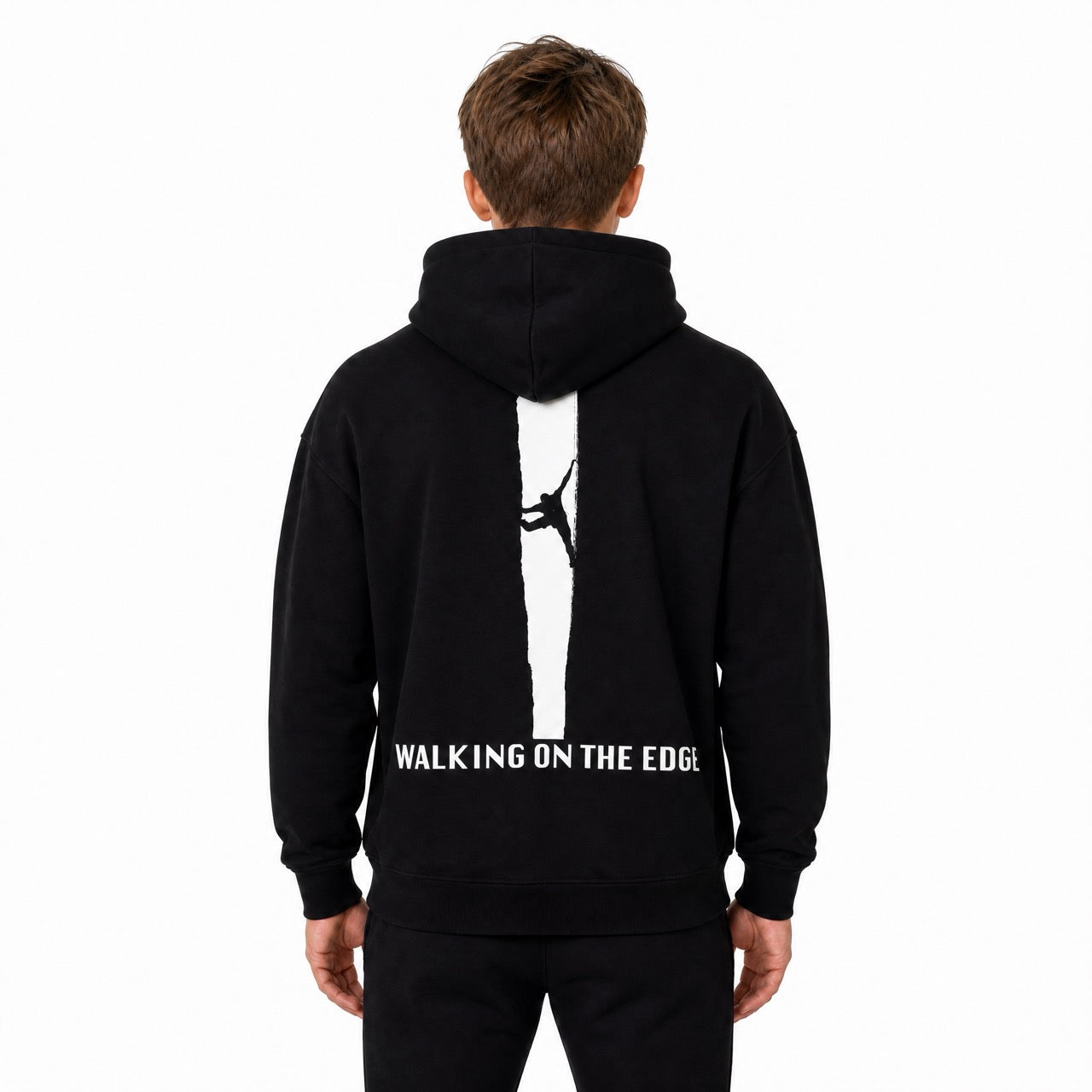 Boys Rock Climbing Printed Over Shoulder Hoodie